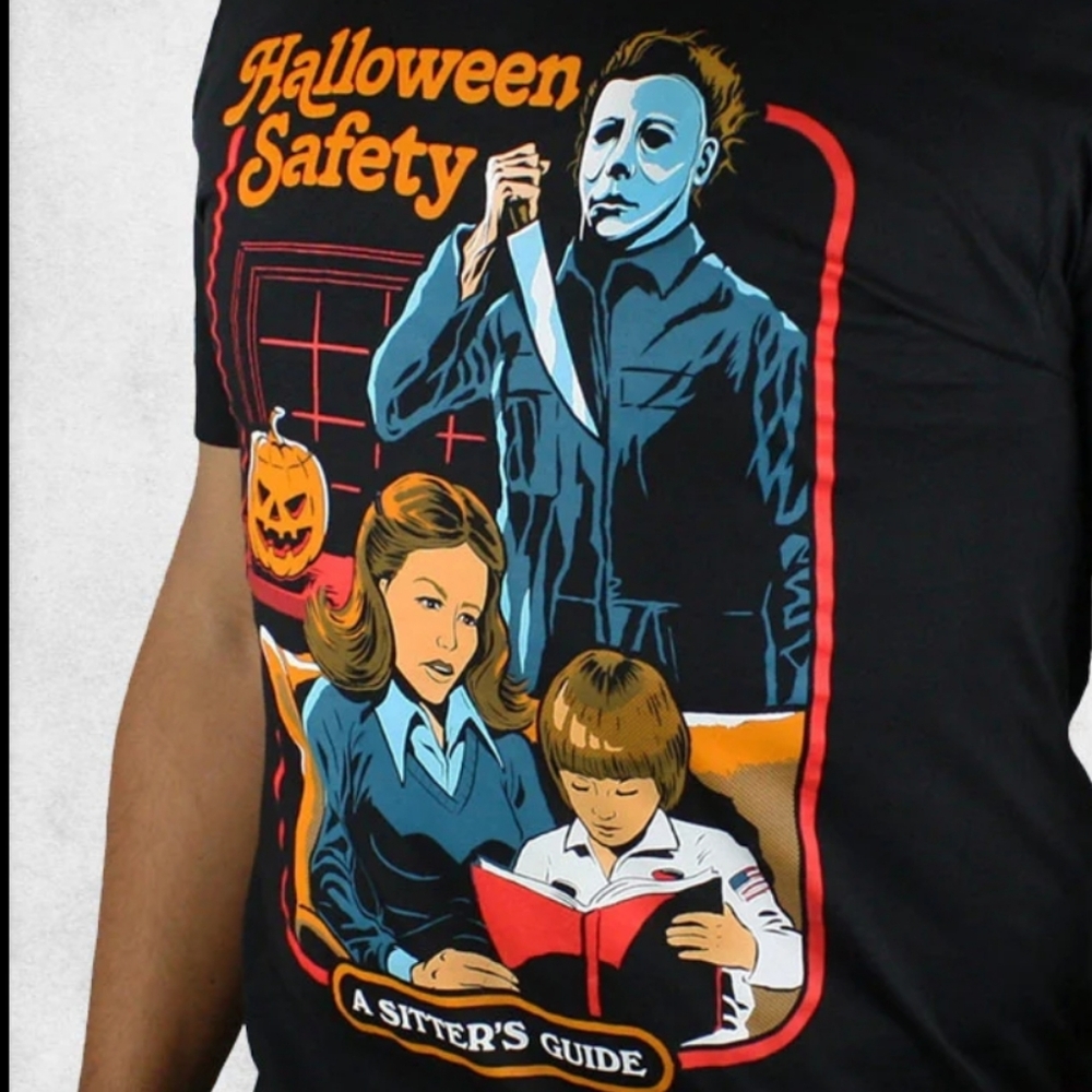 'Halloween Safety'' Michael Myers T-Shirt- Black -2XL